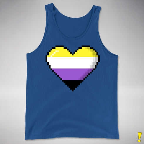 Nonbinary Pride Pixel Heart Premium Tank Top - Royal Blue